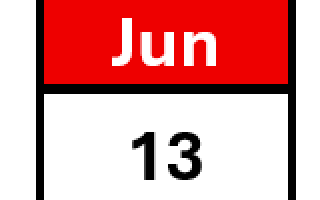 Calendar showing the date 13th June