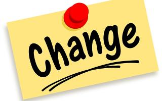 Image of sign showing the word change