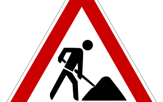 Sign for Roadworks 
