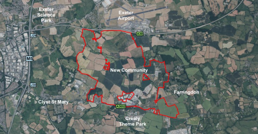 Map of East Devon new community